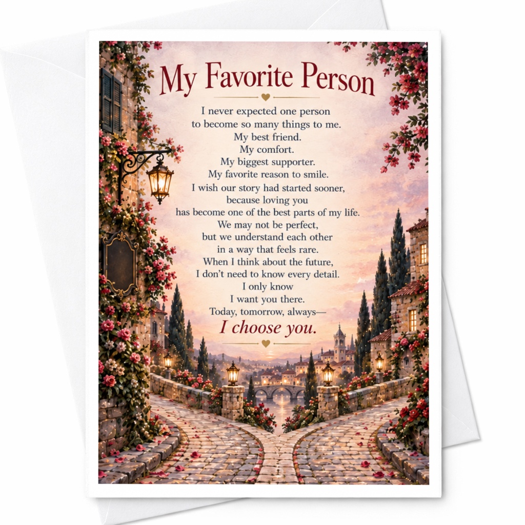My Favorite Person I Choose You Romantic Anniversary Card For Partner Love Card Sentimental Greeting Card For Husband Wife C9399
