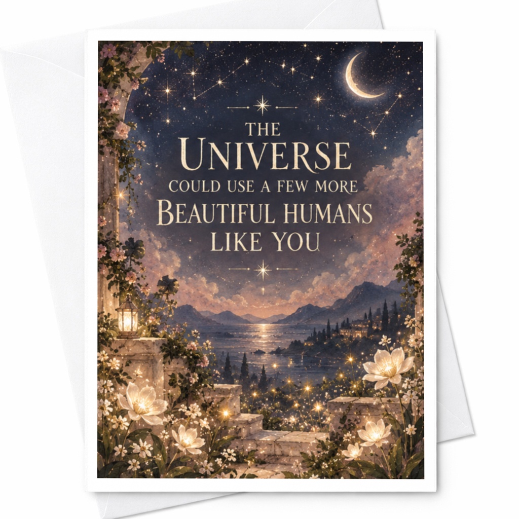 The Universe Could Use A Few More Beautiful Humans Like You Encouragement Card Inspirational Greeting Card For Friend Starry Night C9428