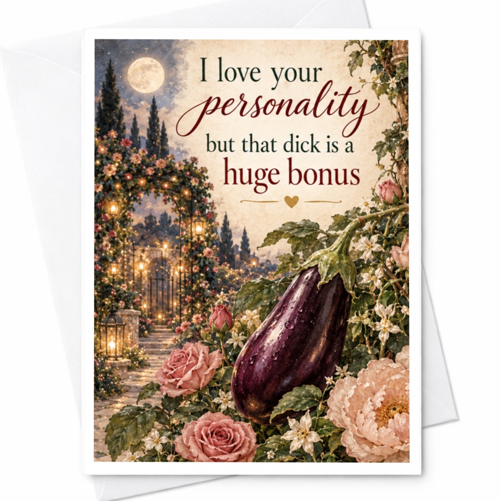 I Love Your Personality But That Dick Is A Huge Bonus Funny Romantic Card For Him Love Greeting Card Anniversary C9413