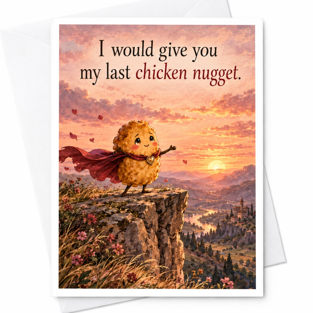I Would Give You My Last Chicken Nugget Cute Love Card Funny Friendship Greeting Card For Her Him Romantic Cute C9453