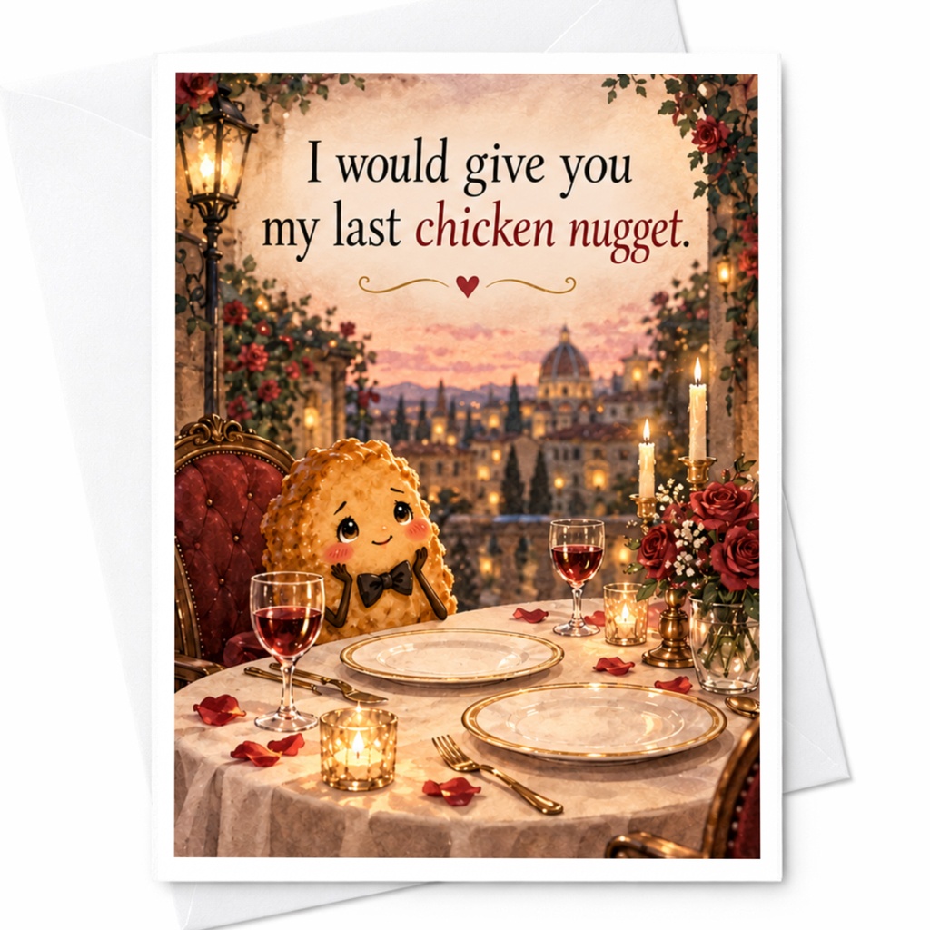 I Would Give You My Last Chicken Nugget Romantic Greeting Card Cute Love Card For Partner Anniversary Card Funny C9454
