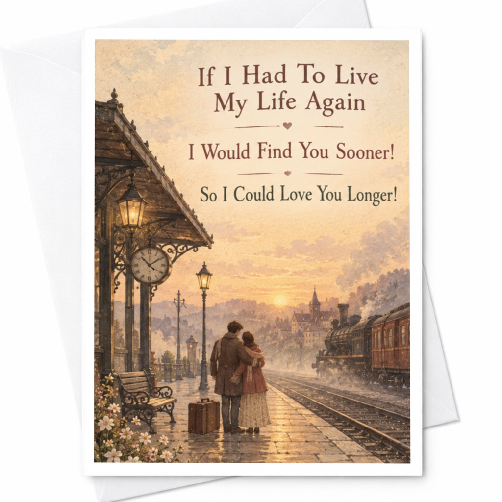 If I Had To Live My Life Again Romantic Card Love You Longer Anniversary Card For Couple Sentimental Greeting Card C9465