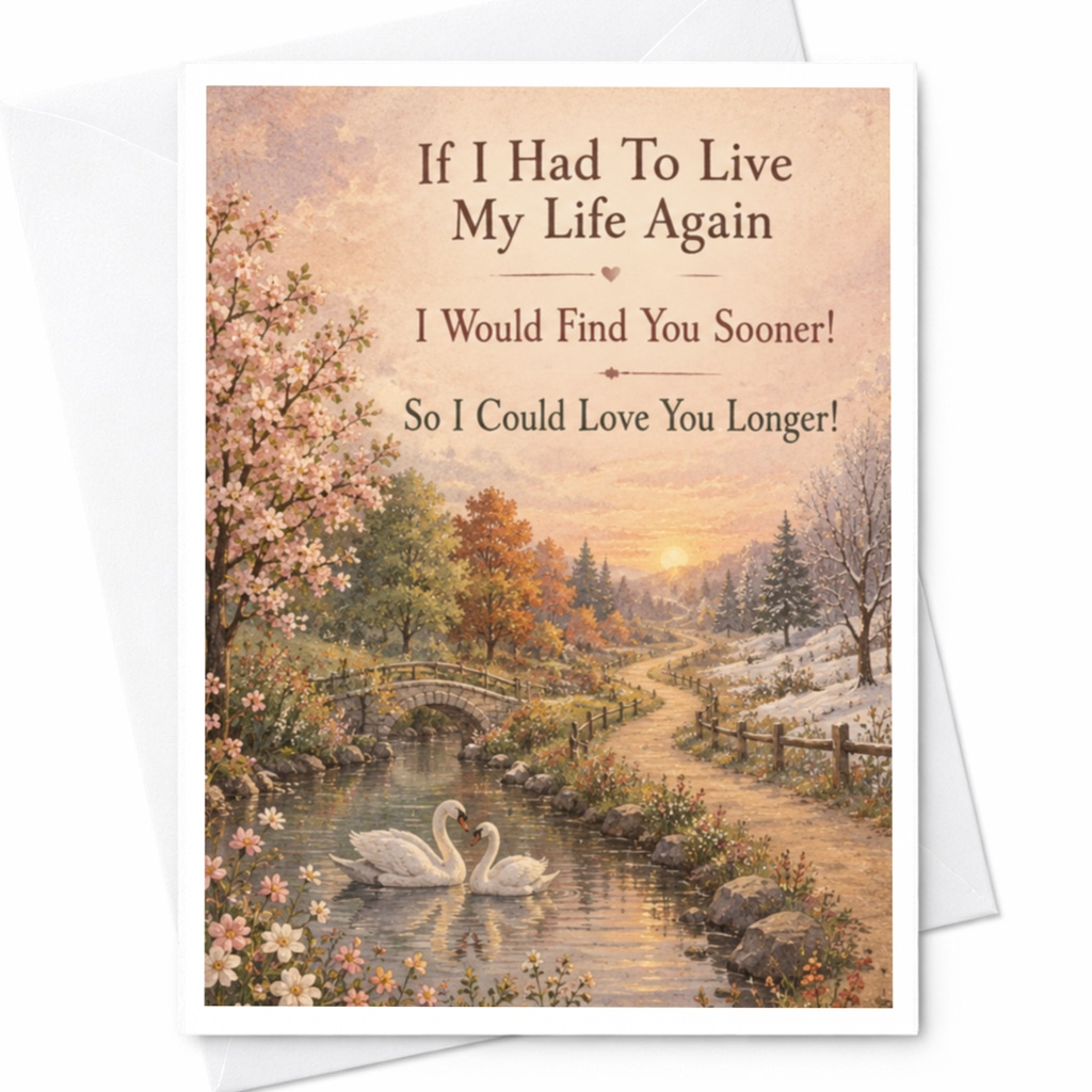 If I Had To Live My Life Again I Would Find You Sooner! So I Could Love You Longer! Romantic Anniversary Card For Couple C9466