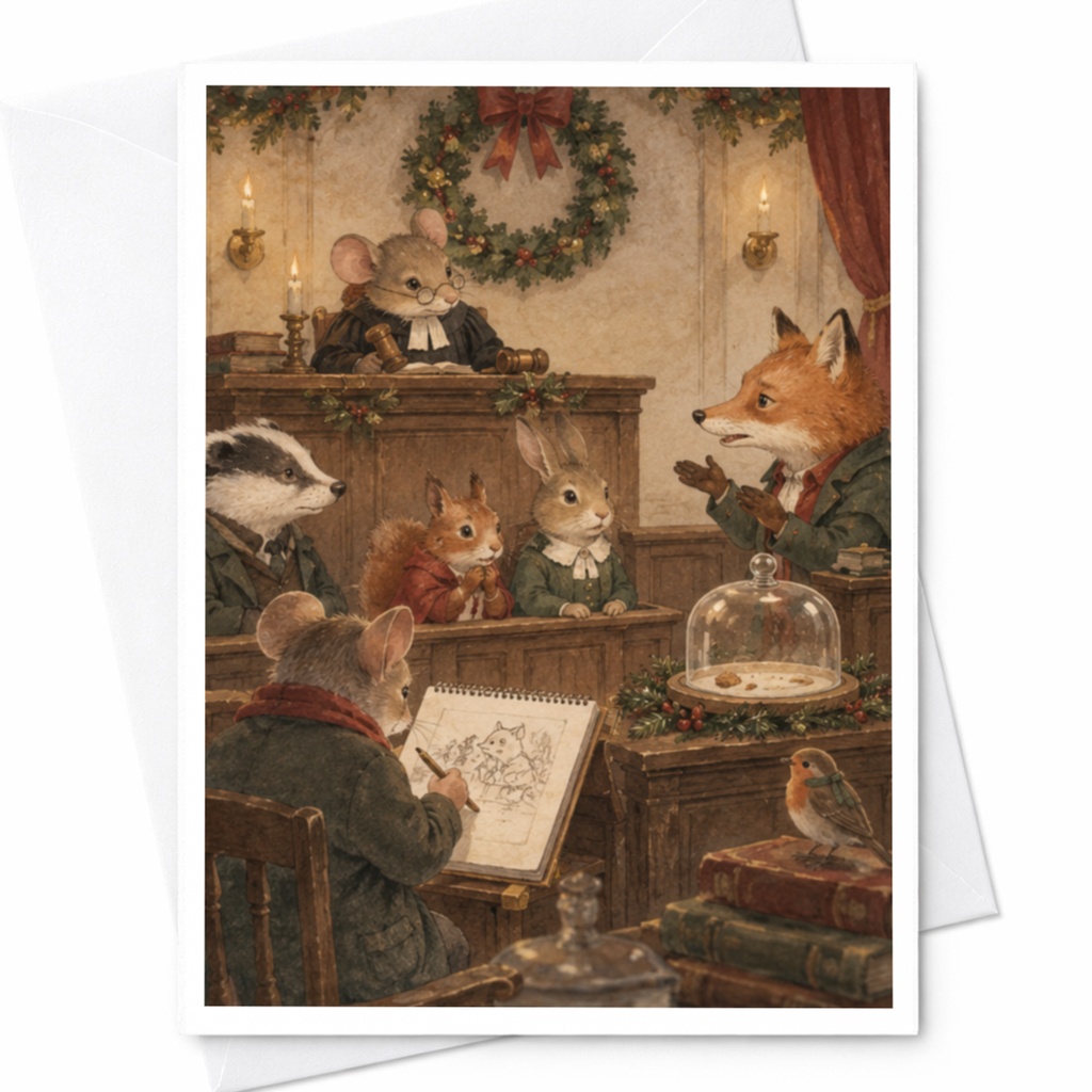 Woodland Animals Christmas Card Cute Holiday Greeting Card For Animal Lover Festive Winter Scene Adorable Forest Creatures C9700