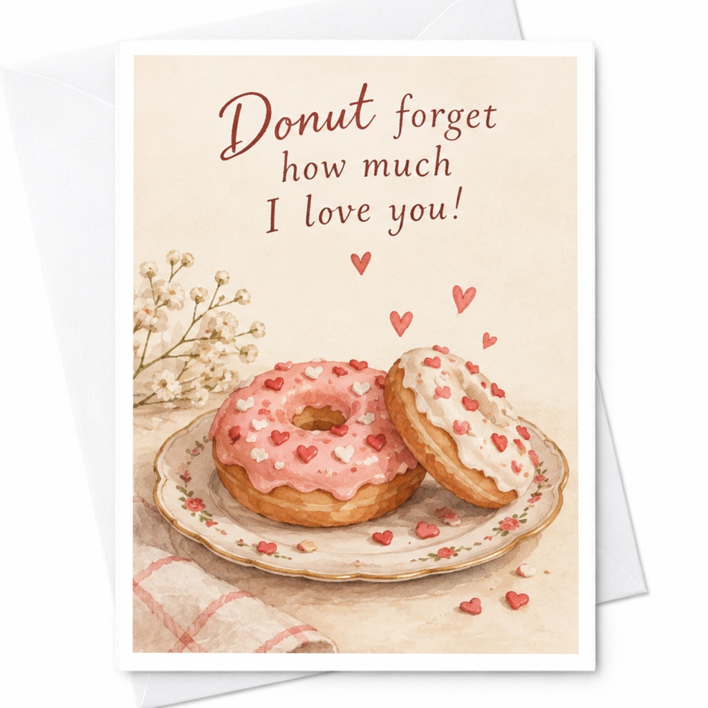 Donut Forget How Much I Love You Cute Love Card Romantic Greeting Card For Her Him Sweet Anniversary Card Donut Lover C9945
