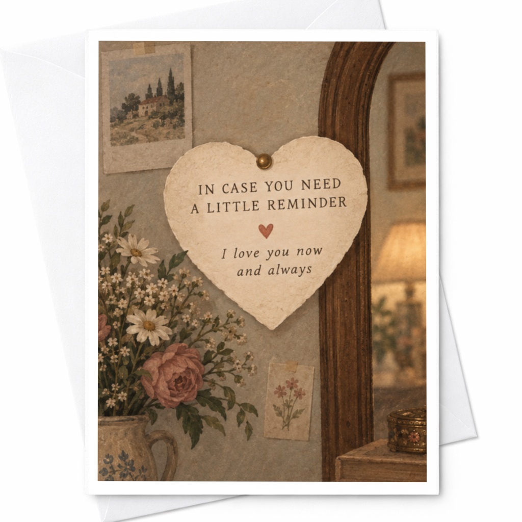 In Case You Need A Little Reminder I Love You Now And Always Romantic Greeting Card Love Note For Partner Sweet Floral Card C9960