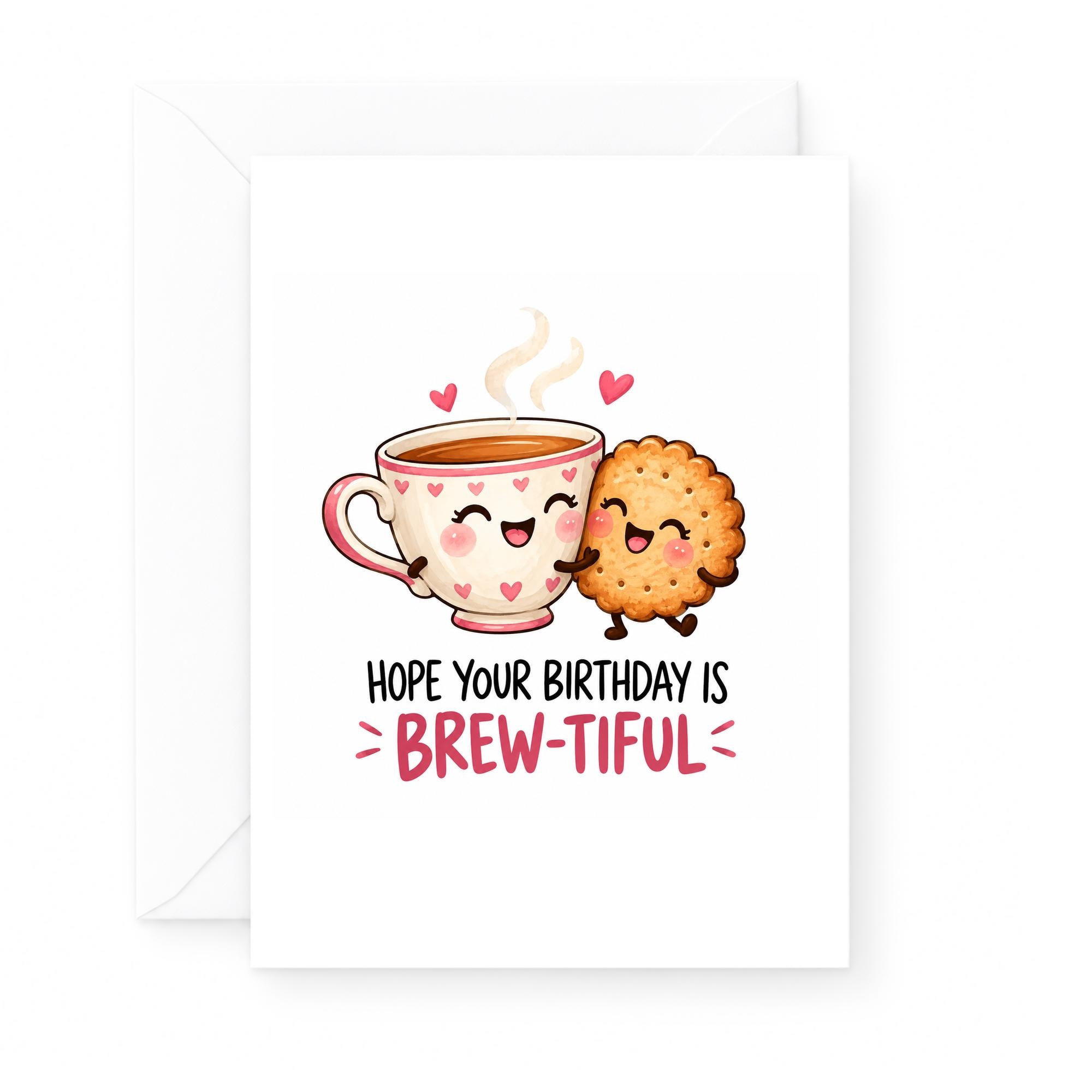 Hope Your Birthday Is Brew-Tiful Cute Birthday Card Coffee Lover Funny Greeting Card For Friend Tea Lover Adorable C1935