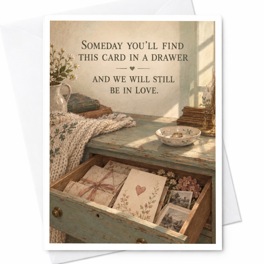 Someday You'll Find This Card In A Drawer And We Will Still Be In Love Romantic Anniversary Card For Couple Sentimental Love Card C10126