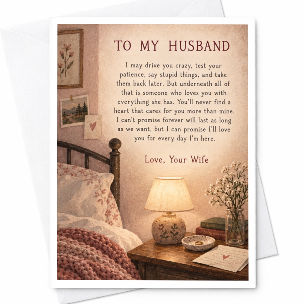 To My Husband Love Your Wife Anniversary Card Romantic Greeting Card For Husband Sentimental Love Card From Wife C10129
