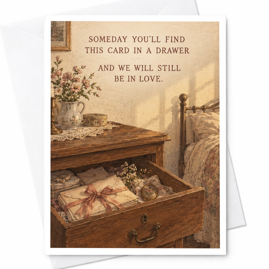 Someday You'll Find This Card In A Drawer And We Will Still Be In Love. Romantic Anniversary Card For Couple Sentimental Love Card C10137