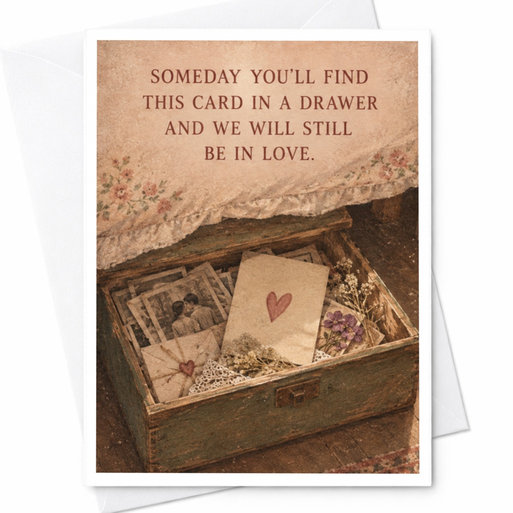 Someday You'll Find This Card In A Drawer And We Will Still Be In Love Anniversary Card Romantic Vintage Love Card For Couple C10153