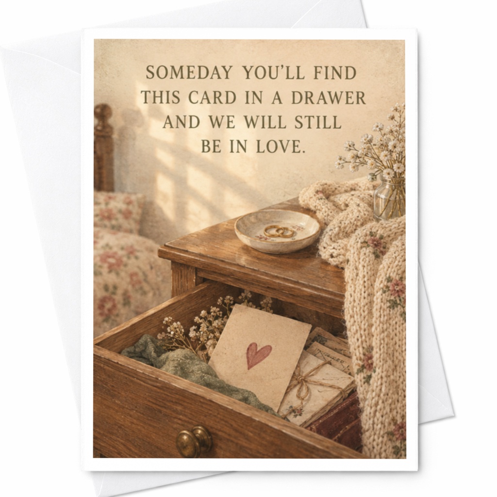 Someday You'll Find This Card In A Drawer And We Will Still Be In Love Anniversary Card Romantic For Couple Sentimental Love Card C10154