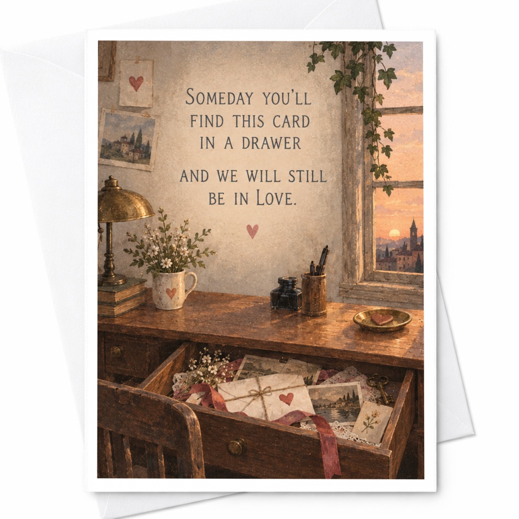 Someday You'll Find This Card In A Drawer And We Will Still Be In Love Anniversary Card Romantic Greeting For Couple Sentimental L C10170