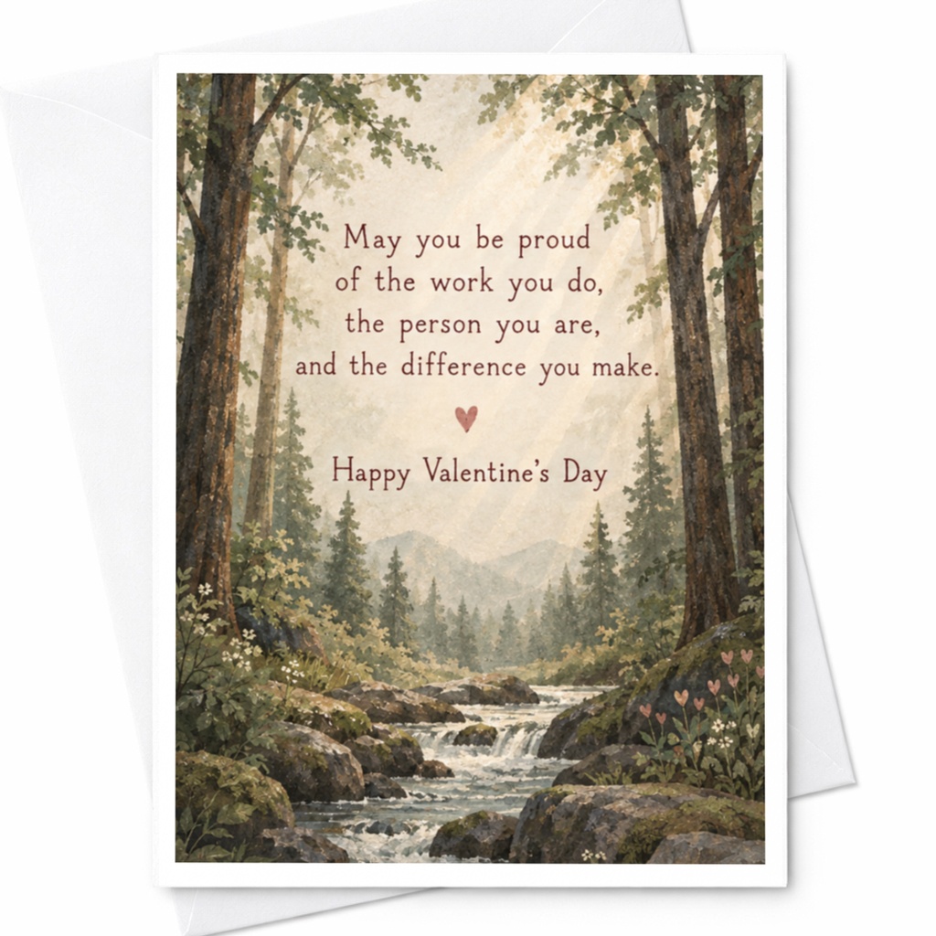 May You Be Proud Valentine's Day Card Inspirational Greeting Card For Loved One Nature Scene Heartfelt Message C10190