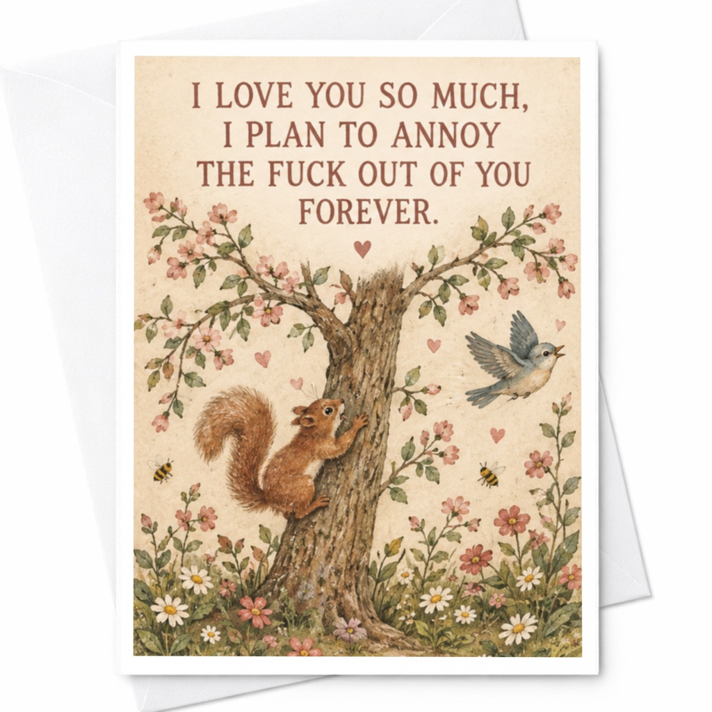 I Love You So Much, I Plan To Annoy The Fuck Out Of You Forever Love Card Funny Romantic Greeting Card For Partner Cute Animal Des C10294