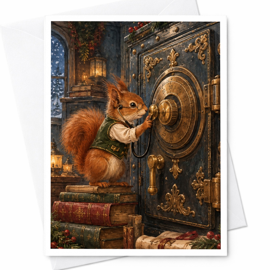 Squirrel With Stethoscope Blank Greeting Card Cute Animal Illustration Everyday Card For Nature Lover Whimsical Art Card C10411